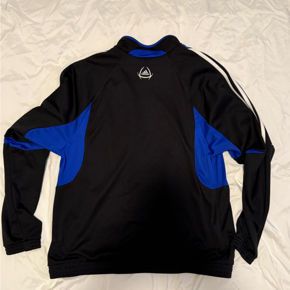 Adidas Full Zip Climacool Jacket Men's Medium  Blue Black 3 Stripe Logo - Picture 3 of 3